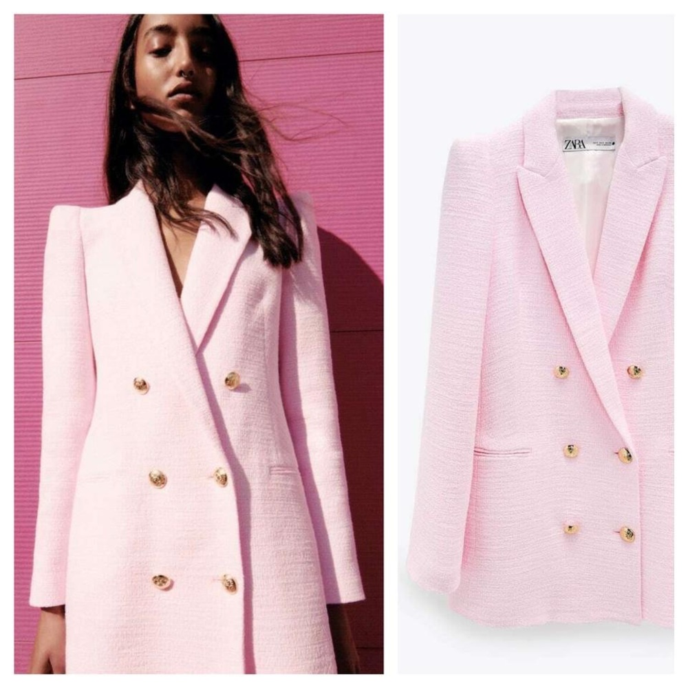Zara pink blazer with gold buttons (BRAND NEW)